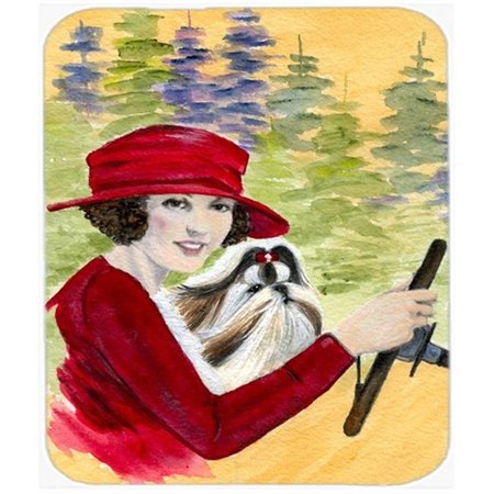 CAROLINES TREASURES Carolines Treasures SS8539MP Lady Driving With Her Shih Tzu Mouse Pad; Hot Pad or Trivet SS8539MP